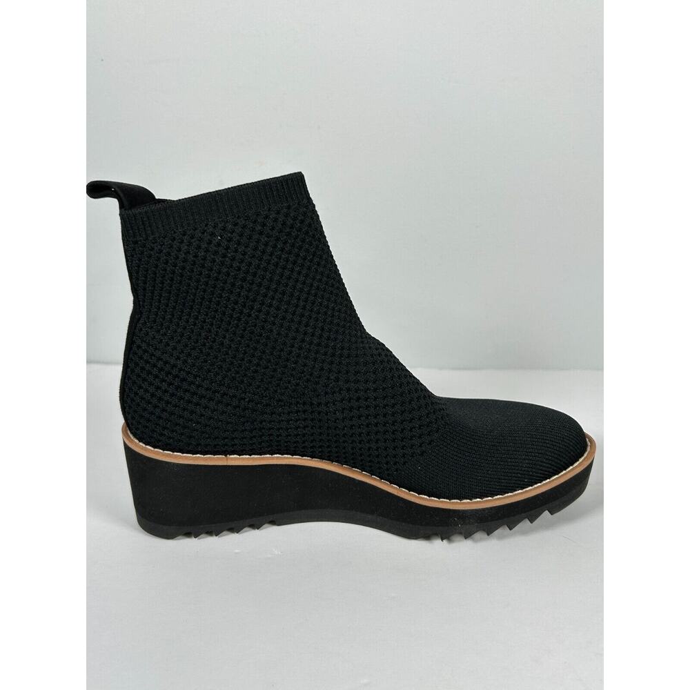 Eileen Fisher London Womens Black Stretch Knit Wedge Platform Ankle Boots Size 5 - Picture 5 of 12